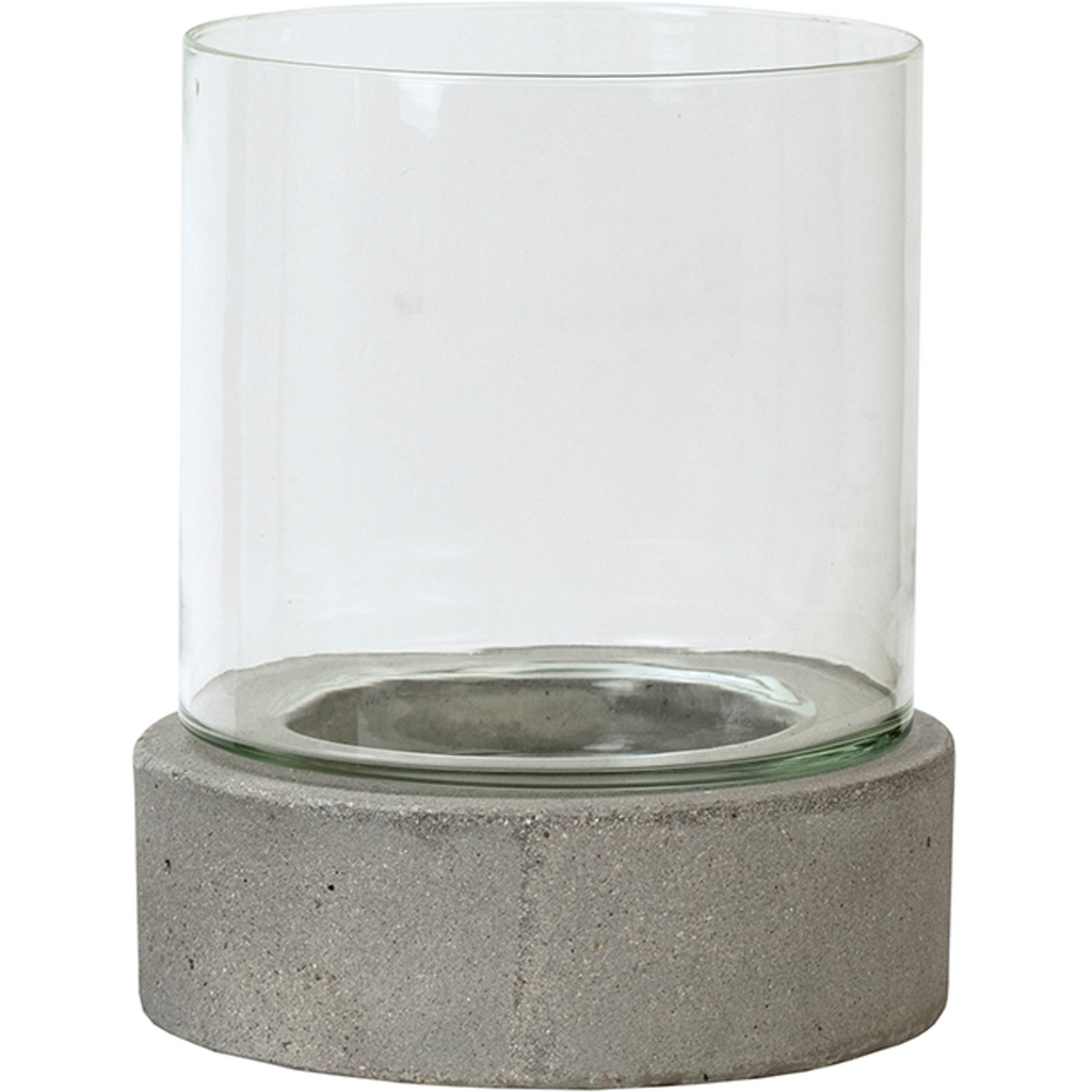 Cement & Glass Candle Holder