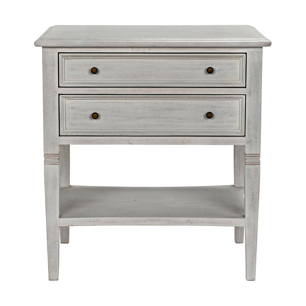Oxford 2-Drawer Side Table - White Wash