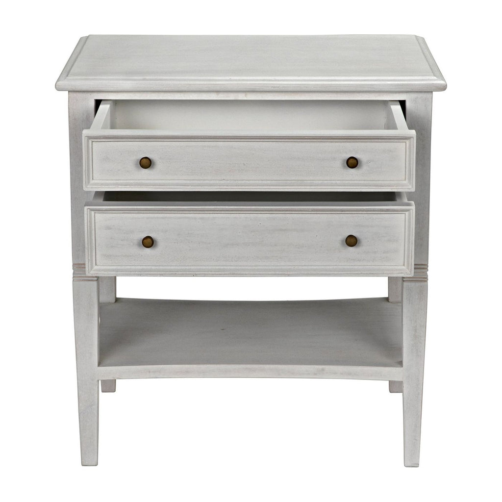 Oxford 2-Drawer Side Table - White Wash